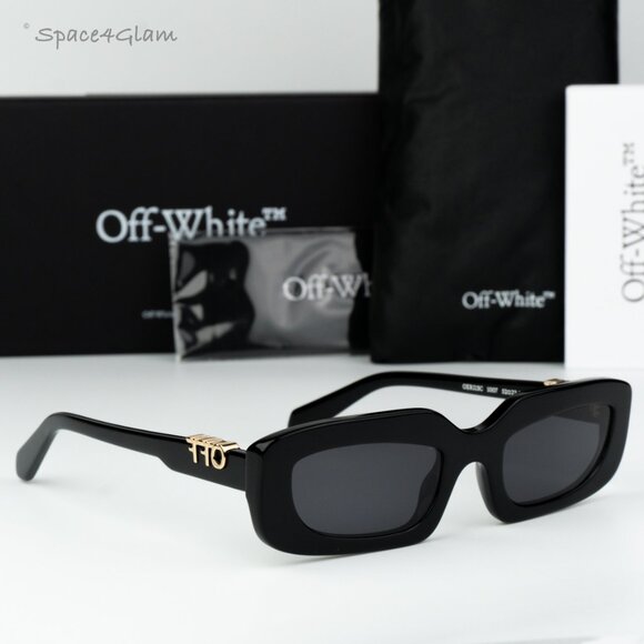 Off-White Men Sunglasses Black Grey Rectangle OERI13C RENTON 1007 BRAND NEW - Picture 3 of 12